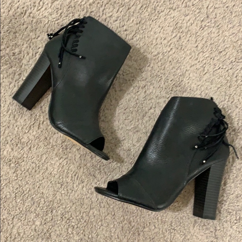 NWOT - Black Peep Toe Booties